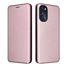 Custodia Portafoglio In Pelle Cover con Supporto L02Z per Motorola Moto G 5G (2022) Oro Rosa