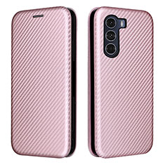 Custodia Portafoglio In Pelle Cover con Supporto L02Z per Motorola Moto G200 5G Oro Rosa