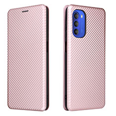 Custodia Portafoglio In Pelle Cover con Supporto L02Z per Motorola Moto G51 5G Oro Rosa