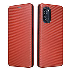 Custodia Portafoglio In Pelle Cover con Supporto L02Z per Motorola Moto G52j 5G Marrone
