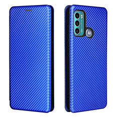 Custodia Portafoglio In Pelle Cover con Supporto L02Z per Motorola Moto G60 Blu