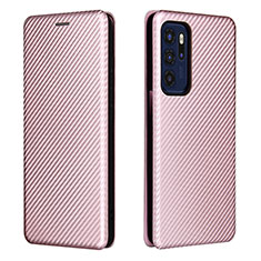 Custodia Portafoglio In Pelle Cover con Supporto L02Z per Motorola Moto G60s Oro Rosa