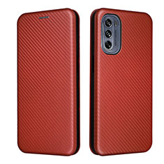 Custodia Portafoglio In Pelle Cover con Supporto L02Z per Motorola Moto G62 5G Marrone