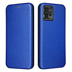 Custodia Portafoglio In Pelle Cover con Supporto L02Z per Motorola Moto G72 Blu