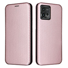 Custodia Portafoglio In Pelle Cover con Supporto L02Z per Motorola Moto G72 Oro Rosa