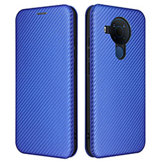 Custodia Portafoglio In Pelle Cover con Supporto L02Z per Nokia 5.4 Blu