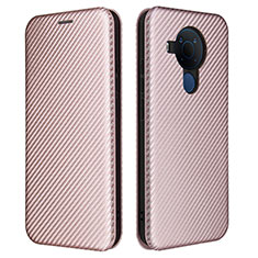 Custodia Portafoglio In Pelle Cover con Supporto L02Z per Nokia 5.4 Oro Rosa