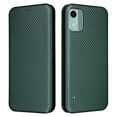 Custodia Portafoglio In Pelle Cover con Supporto L02Z per Nokia C12 Pro Verde