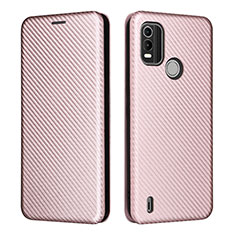 Custodia Portafoglio In Pelle Cover con Supporto L02Z per Nokia C21 Plus Oro Rosa