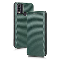 Custodia Portafoglio In Pelle Cover con Supporto L02Z per Nokia C22 Verde