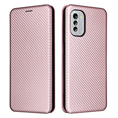 Custodia Portafoglio In Pelle Cover con Supporto L02Z per Nokia G60 5G Oro Rosa