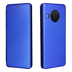 Custodia Portafoglio In Pelle Cover con Supporto L02Z per Nokia X10 Blu