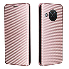 Custodia Portafoglio In Pelle Cover con Supporto L02Z per Nokia X10 Oro Rosa