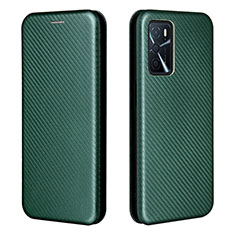 Custodia Portafoglio In Pelle Cover con Supporto L02Z per Oppo A16 Verde