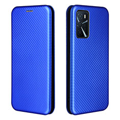 Custodia Portafoglio In Pelle Cover con Supporto L02Z per Oppo A54s Blu