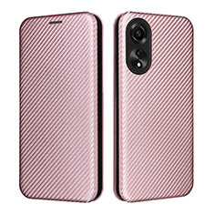 Custodia Portafoglio In Pelle Cover con Supporto L02Z per Oppo A78 4G Oro Rosa