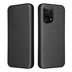 Custodia Portafoglio In Pelle Cover con Supporto L02Z per Oppo Find X5 5G Nero