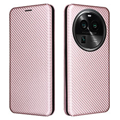 Custodia Portafoglio In Pelle Cover con Supporto L02Z per Oppo Find X6 5G Oro Rosa