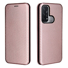 Custodia Portafoglio In Pelle Cover con Supporto L02Z per Oppo Reno5 A Oro Rosa