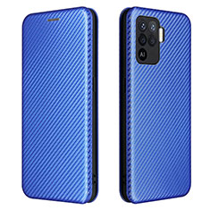 Custodia Portafoglio In Pelle Cover con Supporto L02Z per Oppo Reno5 Lite Blu