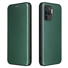 Custodia Portafoglio In Pelle Cover con Supporto L02Z per Oppo Reno5 Lite Verde