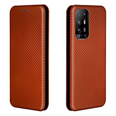 Custodia Portafoglio In Pelle Cover con Supporto L02Z per Oppo Reno5 Z 5G Marrone