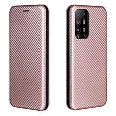 Custodia Portafoglio In Pelle Cover con Supporto L02Z per Oppo Reno5 Z 5G Oro Rosa