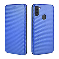 Custodia Portafoglio In Pelle Cover con Supporto L02Z per Samsung Galaxy A11 Blu