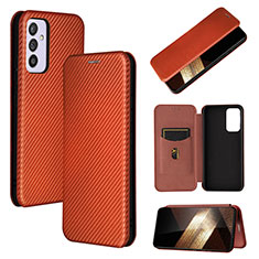 Custodia Portafoglio In Pelle Cover con Supporto L02Z per Samsung Galaxy A15 LTE Marrone