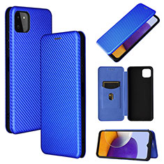 Custodia Portafoglio In Pelle Cover con Supporto L02Z per Samsung Galaxy A22 5G Blu