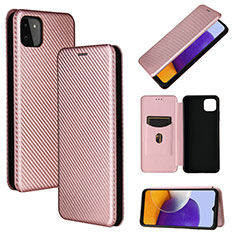 Custodia Portafoglio In Pelle Cover con Supporto L02Z per Samsung Galaxy A22 5G Oro Rosa