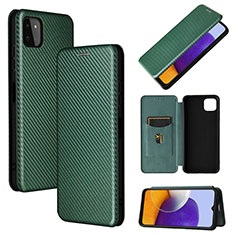 Custodia Portafoglio In Pelle Cover con Supporto L02Z per Samsung Galaxy A22 5G Verde