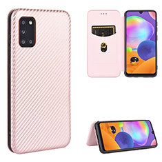 Custodia Portafoglio In Pelle Cover con Supporto L02Z per Samsung Galaxy A31 Oro Rosa