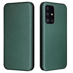 Custodia Portafoglio In Pelle Cover con Supporto L02Z per Samsung Galaxy A52 4G Verde