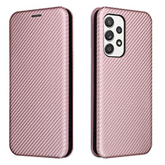 Custodia Portafoglio In Pelle Cover con Supporto L02Z per Samsung Galaxy A53 5G Oro Rosa