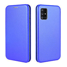 Custodia Portafoglio In Pelle Cover con Supporto L02Z per Samsung Galaxy A71 4G A715 Blu