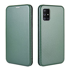 Custodia Portafoglio In Pelle Cover con Supporto L02Z per Samsung Galaxy A71 4G A715 Verde