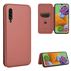 Custodia Portafoglio In Pelle Cover con Supporto L02Z per Samsung Galaxy A90 5G Marrone