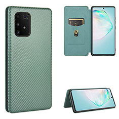 Custodia Portafoglio In Pelle Cover con Supporto L02Z per Samsung Galaxy A91 Verde