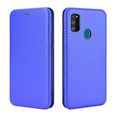 Custodia Portafoglio In Pelle Cover con Supporto L02Z per Samsung Galaxy M30s Blu