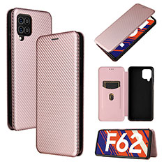 Custodia Portafoglio In Pelle Cover con Supporto L02Z per Samsung Galaxy M62 4G Oro Rosa