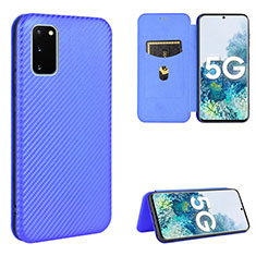 Custodia Portafoglio In Pelle Cover con Supporto L02Z per Samsung Galaxy S20 FE (2022) 5G Blu