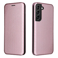 Custodia Portafoglio In Pelle Cover con Supporto L02Z per Samsung Galaxy S21 Plus 5G Oro Rosa