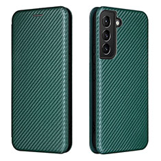 Custodia Portafoglio In Pelle Cover con Supporto L02Z per Samsung Galaxy S21 Plus 5G Verde