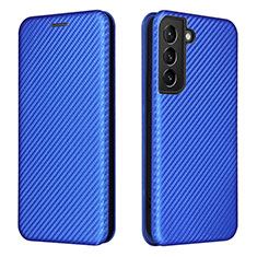 Custodia Portafoglio In Pelle Cover con Supporto L02Z per Samsung Galaxy S22 5G Blu