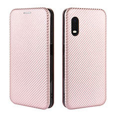 Custodia Portafoglio In Pelle Cover con Supporto L02Z per Samsung Galaxy XCover Pro Oro Rosa