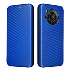 Custodia Portafoglio In Pelle Cover con Supporto L02Z per Sharp Aquos R7s Blu