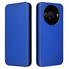 Custodia Portafoglio In Pelle Cover con Supporto L02Z per Sharp Aquos R8 Pro Blu