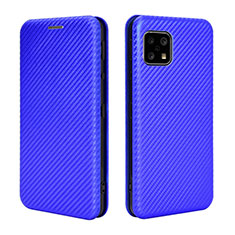 Custodia Portafoglio In Pelle Cover con Supporto L02Z per Sharp Aquos Sense4 Basic Blu