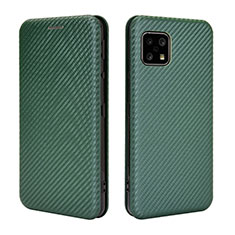 Custodia Portafoglio In Pelle Cover con Supporto L02Z per Sharp Aquos Sense4 Basic Verde